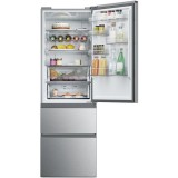 Combina frigorifica Haier HTW5618DNMG, 360 l, Clasa D, No Frost, Afisaj Electronic, Iluminare LED, H 185 cm Argintiu
