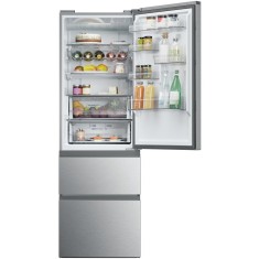 Combina frigorifica Haier HTW5618DNMG, 360 l, Clasa D, No Frost, Afisaj Electronic, Iluminare LED, H 185 cm Argintiu