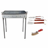 Pachet gratar metalic 60x40cm, grosime 3mm (EXT 9911) plus perie de sarma (ZLN 2264) plus 3 accesorii gratar (ZTS 8338) / EXT 9911_1
