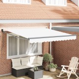 vidaXL Marchiză retractabilă manuală albă 350x250 cm