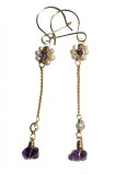 B196. Cercei Boboci de Ametist, Violet, 6 cm, Lux, Love, RavariuArt