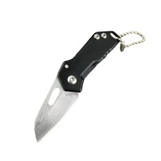 Cutit pliabil, tip breloc, metal, lama 3.5 cm, negru