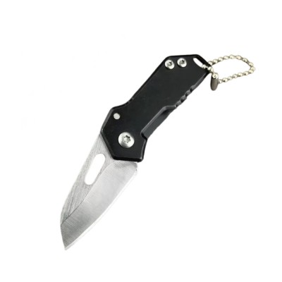 Cutit pliabil, tip breloc, metal, lama 3.5 cm, negru foto