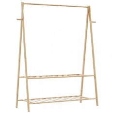 vidaXL Cuier pentru haine cu rafturi, 132x45,5x150,5 cm, bambus