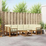 vidaXL Set de canapele de exterior cu pernă 8 pcs Natural și Crem 3366158