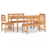 Cumpara ieftin Set de sufragerie de gradina, lemn masiv de tec, 5 piese
