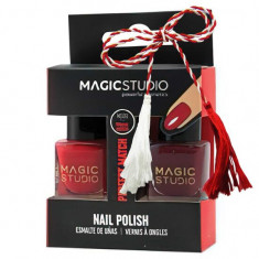 Set 2 bucati Lac de unghii Duo Perfect Match, 3 Intense Redis, 10 ml, Magic Studio