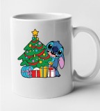 Cana alba personalizata Lilo si Stitch - Editie de Craciun, INOVATIX&reg;. 330 ml, Oem