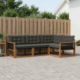 Cumpara ieftin Set de canapele de exterior 4 buc. 4-Locuri Natural si Negru