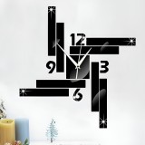 Cumpara ieftin Ceas Decorativ Sticker, Fara Zgomot, Modern, Negru, 570 mm x 550 mm, Art Decor