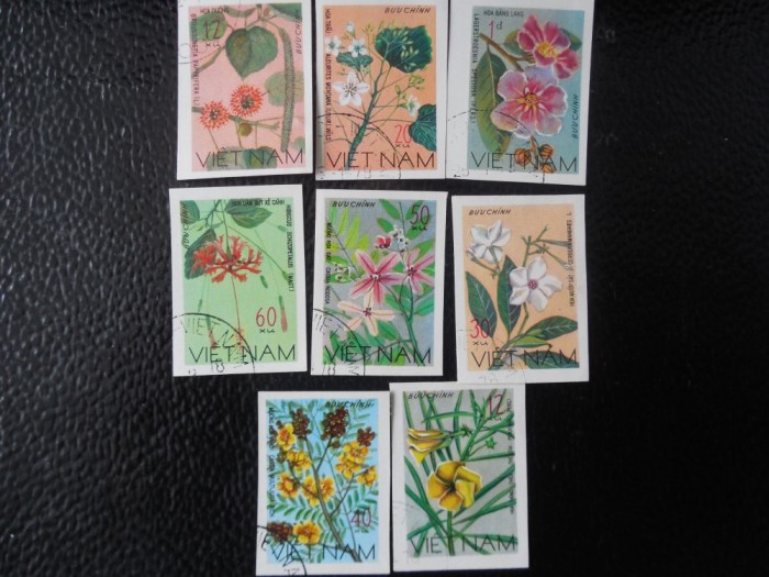 Serie timbre flora flori plante Vietnam stampilate timbre filatelice ...
