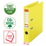 Biblioraft Esselte No.1 Power Recycled, Carton Cu Amprenta Co2 Neutra, A4, 50 Mm, Galben