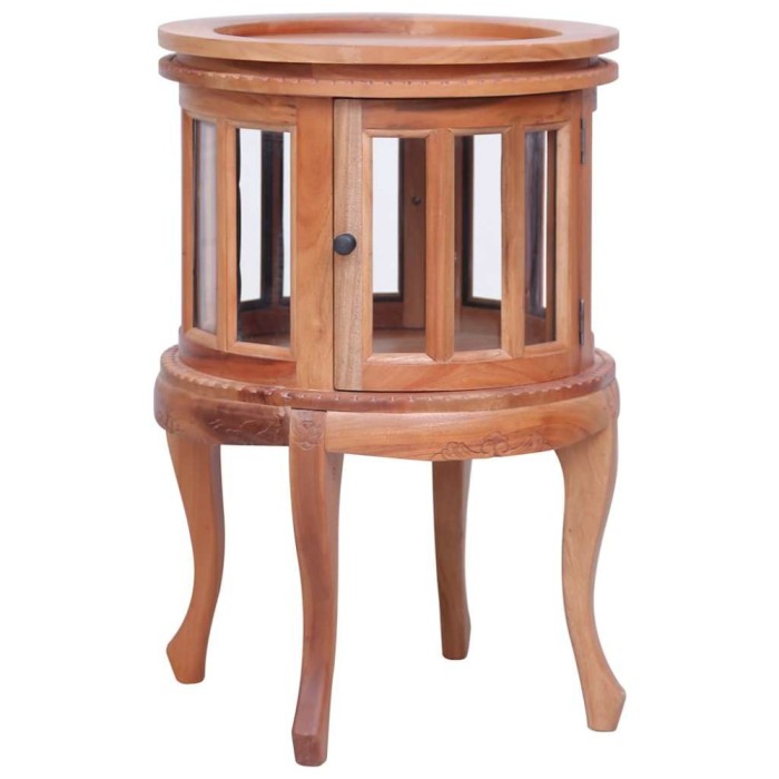vidaXL Dulap cu vitrină, natural, 50x50x76 cm, lemn masiv de mahon 283844