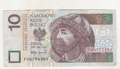 bnk bn Polonia 10 zloti 1994 circulata foto