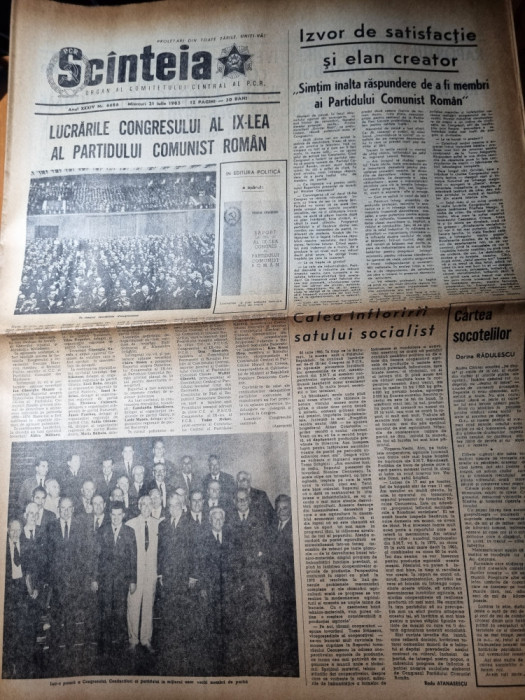 scanteia 21 iulie 1965-congresul al 9-lea,ceausescu a devenit conducatorul tarii