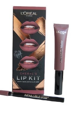 Set ruj de buze + creion contur Loreal X Cheryl Lip Kit Paint It Greige foto