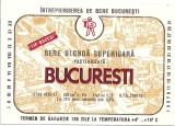 NI473 Etichetă bere blondă superioară pasteurizată București, &Icirc;ntreprinderea de bere București