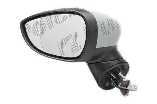 Oglinda exterioara Ford Fiesta (Ja8), 09.2008-01.2013, partea Dreapta, culoare sticla crom, sticla asferica, cu carcasa grunduita, cu incalzire, ajus