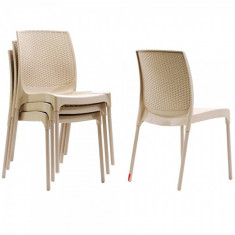 Set 4 scaune terasa SUNNY RATAN culoare capucino D56xH84xW45xSH45cm polipropilen/fibra sticla B004133-42329 Raki foto