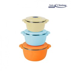 SET 3 CASEROLE TERMICE 2+4+6L,BELLY ORANGE, ART OF DINING BY