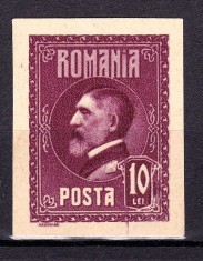 ✅RO 1926 LP 74 ,&quot;A 60-a aniversare Ferdinand I&quot;, PROOF ,10 lei violet, &#039;Reproducerea Visoianu&#039; 22x29 mm , litografiate hartie groasa original negumata