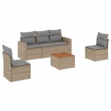 Cumpara ieftin Patio Sofa Set 5-Locuri Amestec de bej si gri deschis