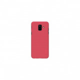 Husa Compatibila cu Samsung Galaxy A6 2018 + Folie Protectie-Nillkin Frosted Shield Rosie, Rosu, Carcasa