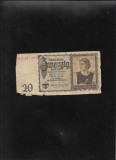 Rar! Germania 20 mark marci reichsmark 1939 seria0347957 uzata