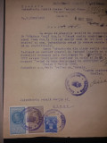 LOT 32 Document 1933 cu timbre fiscale Carol al II lea-efigia in cerc.aviatie, Stampilat
