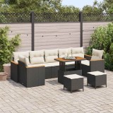 VidaXL Set de canapele pentru grădină 10 pcs Negru 90 x 55 x 71 cm