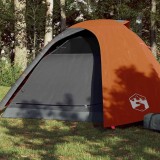VidaXL Cort camping 4 persoane gri/portocaliu 267x272x145cm tafta 185T