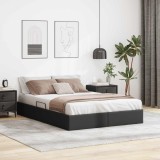 Cumpara ieftin Cadru de pat otoman Negru 140 x 190 cm Piele artificiala