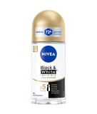 Deodorant roll-on pentru femei Black &amp; White Silky Smooth, 50ml, Nivea