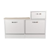 Cumpara ieftin Pantofar cu bancheta GN Iana, sertar, usi rabatabile, Pal Melaminat, alb