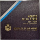San Marino set monetarie 1974 cu 500 lire argint, Europa, Cupru-Nichel