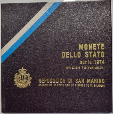 San Marino set monetarie 1974 cu 500 lire argint foto