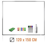 Pachet tabla magnetica alba 120&amp;#215;150 cm, cu accesorii incluse, VISUAL