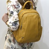 Rucsac tip Ghiozdan Dama din Piele Naturala, Made in Italy, 30x25x10 cm, Alb, Crem, Galben, Rosu, Verde