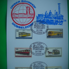 HOPCT PLIANT MAXIMA/FDC S 2068 TRENURILE NOASTRE DUSSELDORF 1988 -TREN -GERMANIA