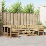 vidaXL Set de canapele de exterior cu pernă 10 pcs Alb și Bej 3389887