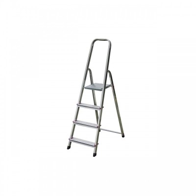 Scara dubla cu trepte pe o parte din aluminiu, Krause, Corda, 2.80m inaltime lucru, 4 trepte, pliabila foto