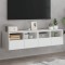 vidaXL Dulap TV de perete, 2 buc, alb, 60x30x30 cm, lemn prelucrat 836855