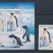CHILE-Antarctica-Pinguini-Serie de 2 timbre si colita nestampilate din 1992 MNH