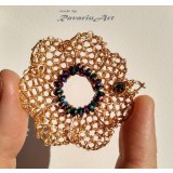 B50. Pandantiv curcubeu cu sarma Gilt crosetata si Hematite, Colectia Lux Unic