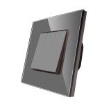 Cumpara ieftin Intrerupator triplu mecanic Luxion cu rama din sticla gri