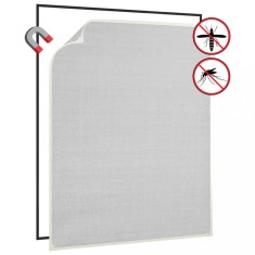 Plasă insecte magnetică de ferestre alb 100x120 cm fibra sticlă foto