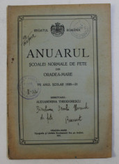 ANUARUL SCOALEI NORMALE DE FETE DIN ORADEA-MARE PE ANUL 1920 - 1921 de ALEXANDRINA THEODORESCU , 1921 foto