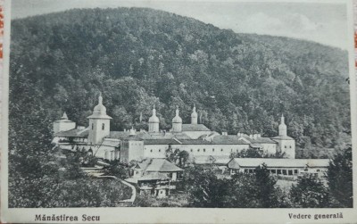 Carte postala, Manastirea Secu, perioada interbelica foto