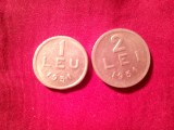 2 Monede 1 leu si 2 lei 1951 aluminiu , cal. F.Buna