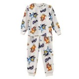 Set Pijama Iarnă Catifelat Ecru cu Model Bluey pentru Copii, CMCLASS